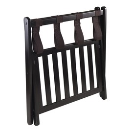 Winsome Reese Luggage Rack with Storage Shelf, for Guest Room, Bedroom, Foldable, No Assembly, Espresso