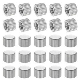 PATIKIL M4 Knurled Thumb Nuts, 25pcs Nickel Plated Female Thread Type Flat Head Blind Hole Round Hand Tighten Knob Fasteners Screw Cap Adjust Lock Position, D8mm x H6mm