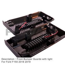 WXQP Front Bumper Insert Lights Guards Bumper Caps Cover with Light Left and Right for Ford F150 2018 2019