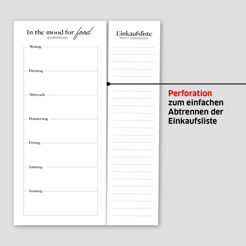 Primus Print Menu Planner with Shopping List - Food Planner