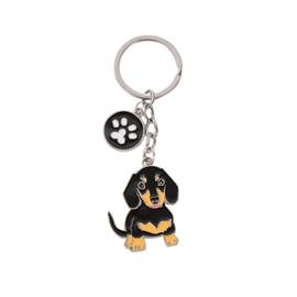 BT Bear Keychain,Dog ID Tag Cute Metal Dog Keychain Keyring Keyfob Bag Charm (Dachshund Footprint)