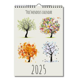 2025 A4 Colourful Trees Calendar. One Month to View. Wall Calendar by Absolutely Yours.