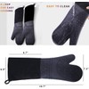 Extra Long Professional Silicone Oven Mitts with Quilted Liner, Durable