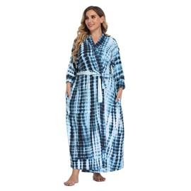 Women's Long Floral Cotton Kimono Robes - Lightweight, Plus Size, Maternity & Delivery Robes, Sleepwear