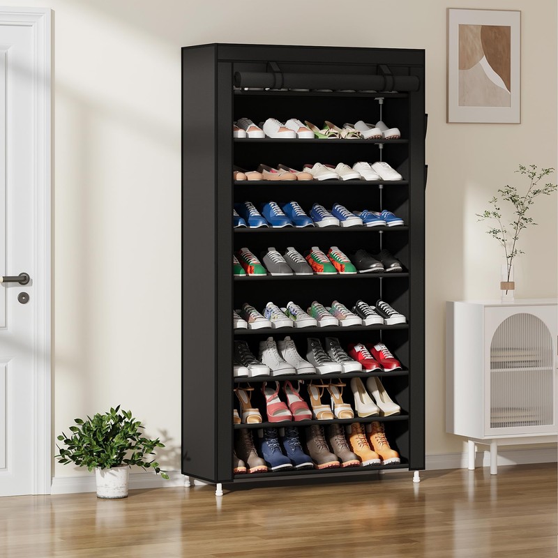Laiensia 9-Tier Vertical Shoe Rack Organizer, Space Saving Shoe Storage