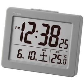 MAG T-779A GY-Z Noah Precision Alarm Clock Small Small Digital Thermometer Calendar Electronic Sound Alarm Snooze Light Gray Brim
