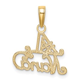 IceCarats 14K Solid Yellow Gold Best Grandma Necklace Nana Charm Grandmother Pendant 21mm x 19mm Only