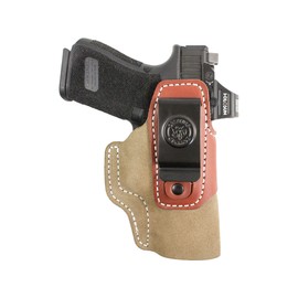 DeSantis Transit IWB Gun Holster- P365 Holster, Concealed Carry, Leather Holster IWB for Pistols, Fits the Ruger LCP II, Ruger LCP Custom, Ruger LCP Max, Taurus Spectrum .380 - Ambidextrous, Tan