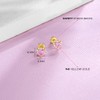14k Yellow Gold Pink & Clear Cubic Zirconia Heart Screw