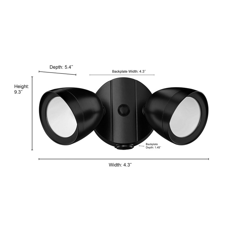 ML Lighting - 2 Light Security Flood Lights 9.3 Inches