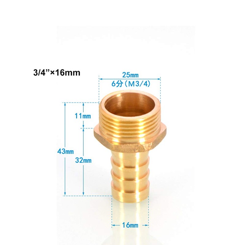 TopHomer 2Pcs BSP Hose Connector Brass Pipe Fitting 8mm Barb