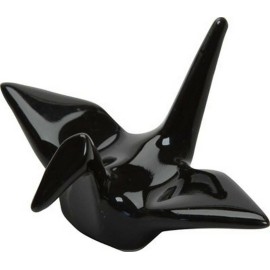 JapanBargain Set of 4 Black Porcelain Chopstick Rest Origami Crane Shape 4814