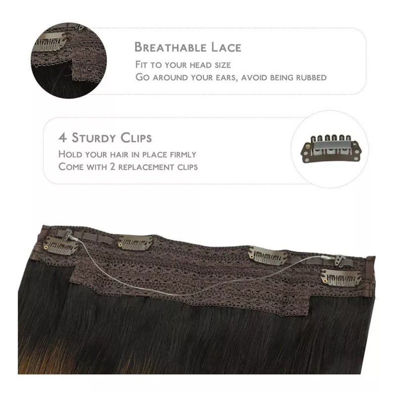 Wennalife Extensiones Cabello 75gr 14in Natural Negro Castaño