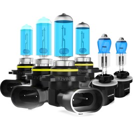 DMEPUGI Headlight Bulbs Fit For Nissan Titan 2004-2015, 9005 9006 High Low Beam 881 Fog Lights Combo, Super Bright 5500K White Light High Performance Halogen Light Bulbs, 6PCS