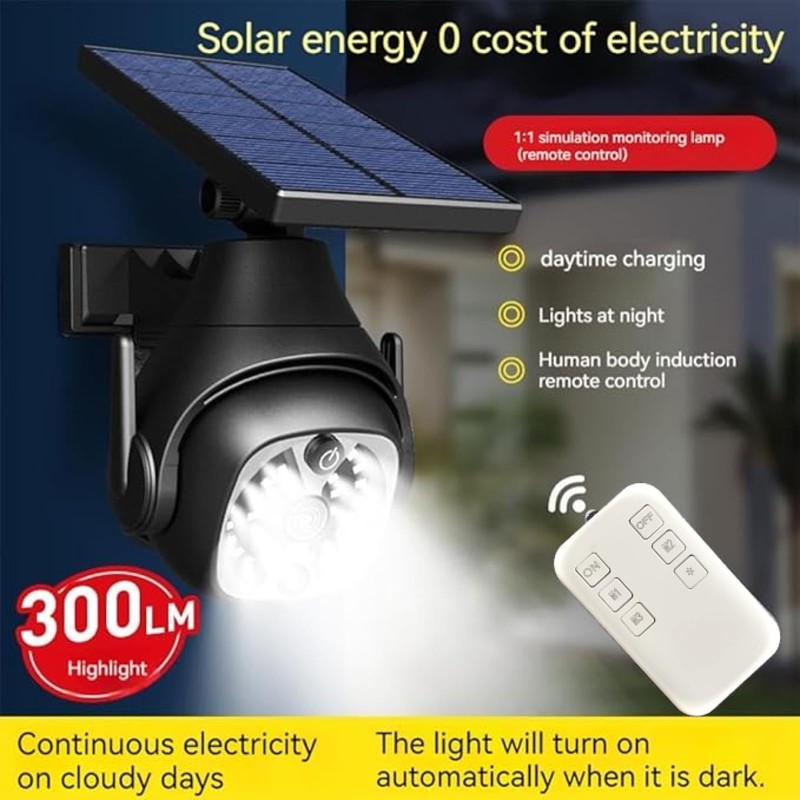 Clearhill Dummy Fake Security Camera and Solar Motion Sensor Lights,