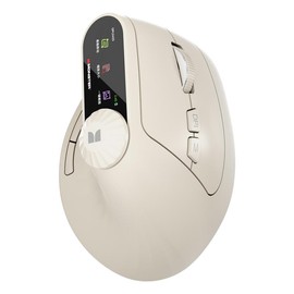 Monster-M2 MAX Version Bluetooth Wireless Mouse Ergonomic Vertical Vertical Mouse 2.4G Bluetooth Long Battery Life Laptop Desktop Computer Knob Function:_Beige
