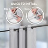Furlinic Grey Shower Curtain Mould Proof Resistantand Waterproof Washable Extra Long Polyester Bath Curtains with Weight Tape for Wetroom 47x80 Inch.
