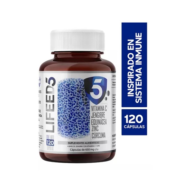 120 Cápsulas - Vitamina C Vitamina D3 Equinácea Zinc Cúrcuma