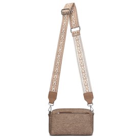 Miss Lulu Unisex Crossbody Bag Shoulder Bag, brown, Minimal