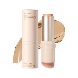 SIYDYRIT Flawless Eraser Foundation Stick, Korean Lightweight Foundation Balm with Brush, Contour Stick Makeup, Full Coverage Foundation for Women, Natural Finish Makeup,#03 CHEESE COLOR