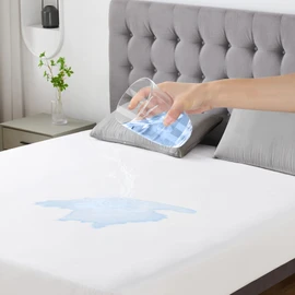 LINENOVA 100% Waterproof Mattress Protector- 1 Piece - Queen Size – 40cm Deep Pocket Fitted Sheet Style – Soft, Breathable, Noiseless, Washable Mattress Pad Covers for Kids, Pets, Adults