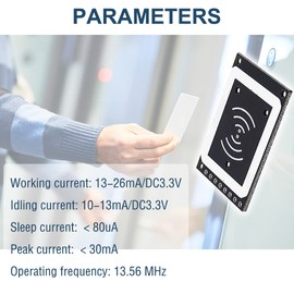 DAOKAI RFID Module Mini NFC Reader Writer Kits 13.56MHz IC Card Reader Near Field Communication Module + White Cards + Key Cards Read + Pin for Arduino Raspberry PI