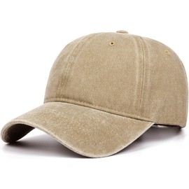 Lynmquober Kids Baseball Cap Washed Cotton Sport Hat for Boys Girls Khaki