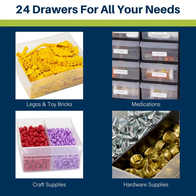 Akro-Mils 24-Drawer Plastic Drawer Storage Cabinet for Garage Organization, Bead