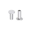 sourcing map Aluminium Flat Head Half Tube Rivets Silver M3