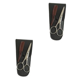 Beavorty 2sets Beard Trimmer Mustache Scissors Eyebrow Scissor Grooming Kit Stainless Steel Shear Cutter