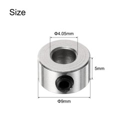 sourcing map 15pcs Set Screw Collars 4.05mm Bore Shaft Collars, 9mm OD, 5mm Width, Drill Stop Collar, Carbon Steel Drill Bits Depth Collars