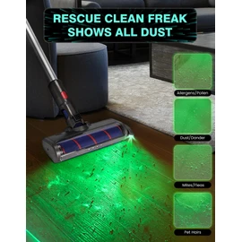 Tewisefaok Rechargeable Vacuum Cleaner Dust Display Light, Green Light Attachment Compatible with Dyson Shark Bissell, Reveal Pet Fur Dog Cat Hair, Upgrade Vacuum Accessories Universal Lamp