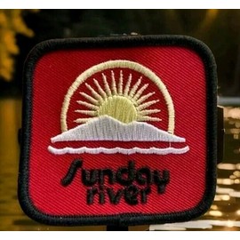 Family Adventures SUNDAY RIVER 3" Ski Patch embroidered iron-on  vintage style