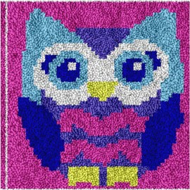 Vivora Whimsy Owl DIY Latch Hook Kit - Fun Crochet Needlework for Kids & Adults - Vibra