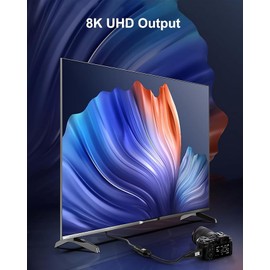 KOMGILK 8K Micro HDMI to HDMI Adapter 1.5Ft, Micro HDMI Male to HDMI Female Cable with 8K@60Hz, 4K@120Hz HDR 3D 48Gbps High Speed, Compatible with DSLR,Projector, Tablet, Graphics Card,Camcorder