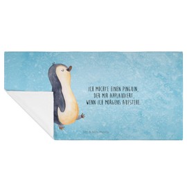 Mr. & Mrs. Panda 50 x 100 Towel Penguin Marching - Gift, Early Riser, Bathroom, Kids, Walking, Brother, Baby, Satisfied, Large