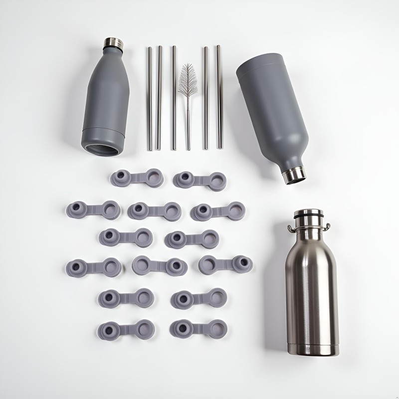 10Pcs Grey Universal Silicone Sealing Bottle Straw Hole Grommets Stopper