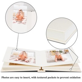 Vienrose Polaroid Photo Album with Writing Space – 2x3 Photo Album for Instax Mini & Polaroid Go, 26 Pockets Wedding Travel Scrapbook, Small Linen Album for Instant Photos, Beige