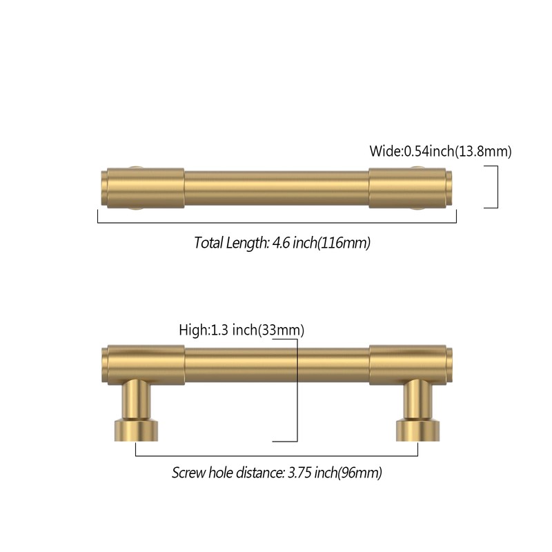 Asidrama 10 Pack 3.75 Inch(96mm) Champagne Bronze Kitchen Cabinet Handles,