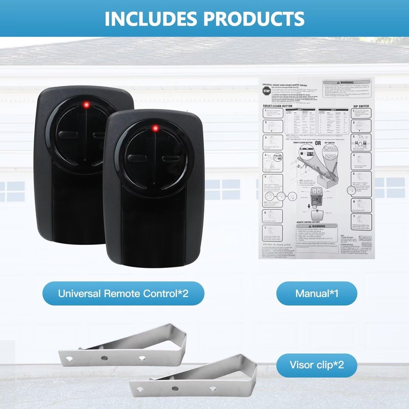 KOGUNXU Universal Garage Door Opener Remote - Works with Yellow/Red/Purple/Green