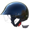 GLX M14 Open Face Motorcycle Helmet - Black, Medium -