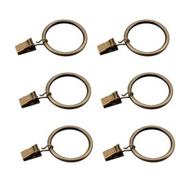 Coideal Set of 30 Bronze Curtain Rings with Clips/Heavy-duty Metal Decorative Drape Clip Hooks Set with Eyelets for Drapery, Windows, Bathroom, Home Kitchen, Fit Up To 30mm Rod (35 mm)