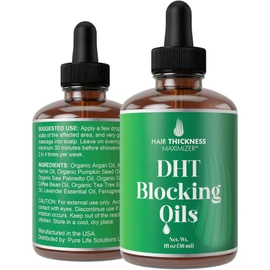 DHT Blocker for Women, Men – Strengthens & Hydrates Thinning, Dry Hair for a Healthier-Looking Scalp – Vegan & Unscented 1oz Serum