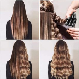Rizador de Pelo, Ondas Cermica con Temperatura Ajustable, Triple Tubo Rizador de Cabello de 25mm, se Calienta Rpidamente para Mujer Cabello...        