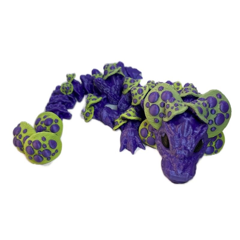 Adorable Baby Mushroom Dragon Articulated Figure, 3D Printed. animal figurine