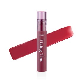 Etude House Fixing Colour 4 g, Long-Lasting, Highly Pigmented Liquid Lipstick, Lip Stain, Waterproof, Lightweight, Matte Finish, Full Coverage (#07 Cranberry Plum)