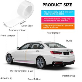 bssmmai 2 Stück Auto Einstiegsleisten Schutz 5cm*10m, Carbon Aufkleber, Auto Einstiegsleisten Kohlefaser Aufkleber, Selbstklebend Schutzfolie Lackschutzfolie für Auto Fahrrad Motorrad（Transparent