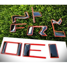 AUTOCARIMAGE RAISED HOOD LETTERS for FRONTIER 2022-2025 GLOSSY BLACK/RED OUTLINE