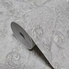 Gray Brass Metallic Distressed Pearl Plaster Textured Victorian Damask Wallpaper