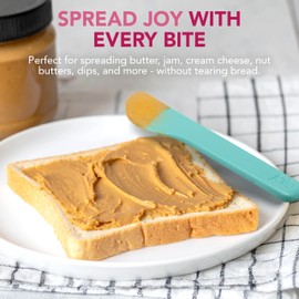 Joie Spreaders Set, Reusable Plastic Knives, Strong and Durable, Ideal for Butter, Jelly, Cream Cheese and Nut Butter, Handy Kitchen Tool, BPA-Free, Assorted Colors, 4 Count